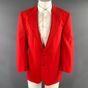 VERSACE Chest Size 38 Red Notch Lapel Sport Coat